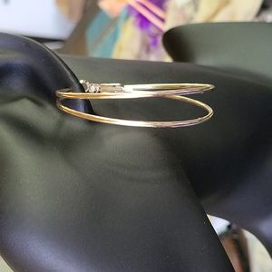 SOLD....Silver double hoop earrings